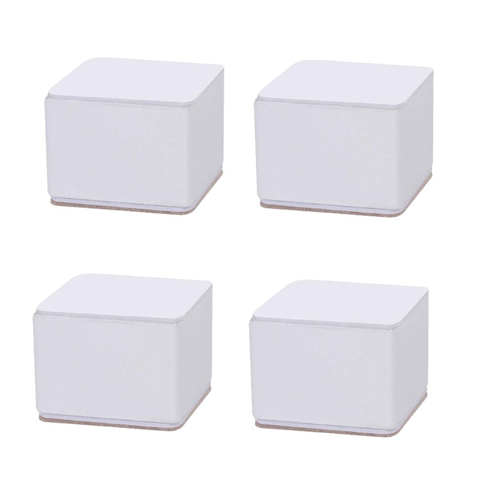 LUOFDCLDDD Furniture LegsHeavy Duty Liftniture Risers,Carbon Steel Bed Risers Leg,Self-Adhesive,Adds Height to Sofas Cabinets Table Chair,Supports 4400 Lbs,Square,Set of 4,Diameter 60Mm/White/6*6*5.2