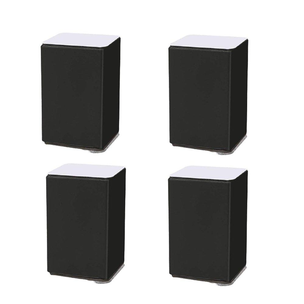 LUOFDCLDDD Furniture LegsHeavy Duty Liftniture Risers,Carbon Steel Bed Risers Leg,Self-Adhesive,Adds Height to Sofas Cabinets Table Chair,Supports 4400 Lbs,Square,Set of 4,Diameter 60Mm/Black/6*6*10.