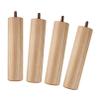 LUOFDCLDDD Furniture LegsSet of 4 Wooden Sofa Legs,Cylinder Coffee Tableniture Feet,Cupboard Replacement Legs,Chair Legs,for Closet,Tv Cabinet,Nightstand,Couch,with M8 Threaded Rod,Wood Color/14Cm view 1