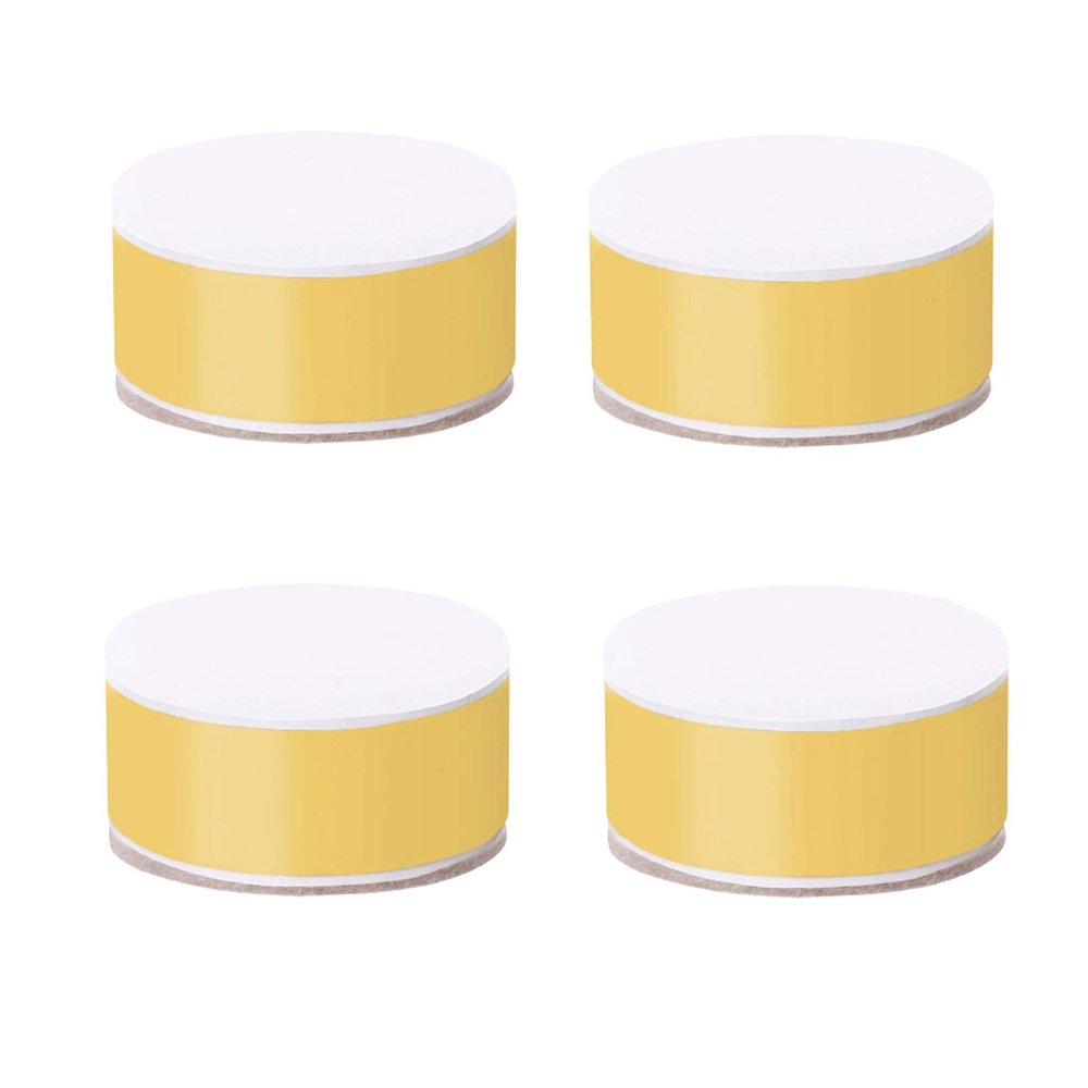 LUOFDCLDDD Furniture Legs,Carbon Steel Bed Risers Leg,Self-Adhesive,Adds Height to Sofa Cabinet Table Chair Coffee Table,Supports 1100 Lbs,60Mm Diameter,4Pcs,Round,Punch-Fre/Yellow/6 * 3Cm