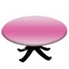 VBTGVE Round Fitted Ombre Tablecloth, Elastic Edge, Waterproof and wipeable Table Cover, Table Decoration Cloth, Buffet Party and Camping, Fit for 62" Table, Pink view 1