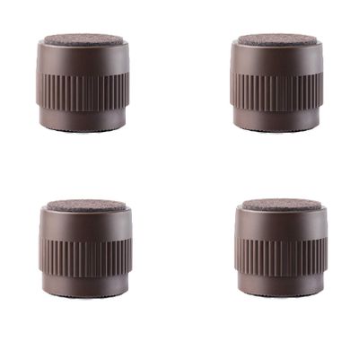 LUOFDCLDDD Furniture LegsAdjustable Bed Risers Leg,Self-Adhesive,Adds Height to Sofas Cabinets Table Chair,Supports 1100 Lbs/500 Kg,60Mm Diameter,Set of 4,Round,Abs Materia/Brown/50Mm/2Inch
