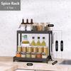 Pkfinrd Kitchen 2 Tiers Spice Rack Countertop Organizer Holder Oil Salt Sauce Vinegar Seasoning Jar Shelf Multi-Tier Storage Stand (Size : 2 Tier - 44cm) view 3