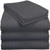 100% Egyptian Cotton 800 Thread Count 5Pcs Split Bed Sheets Set Ultra Soft Smooth Split Cal-King Sheets for Adjustable Beds Fits Mattress Upto 18" Deep Pocket Dark Grey Stripe Split Sheet Set view 1