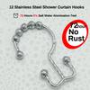 Chrome Shower Rod with 12 Hooks, 18-72 Inches, Rust Resistance, Adjustable Tension Rod with Durable Spring, No Drilling - Use For Bathroom, Bedroom, Home view 4
