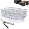 3 Air Fryer Rack Compatible for Ninja Multi-layered Dehydrator Racks 304 Stainless Steel Dual Air Fryer Stand Racks 19 * 12.5 * 11.5cm Air Fryer Holder Air Fryer Trays Kitchen Accessories view 1