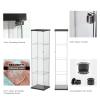 Zacis 4-Tier Tempered Glass Display Cabinet with Glass Door, Floor Standing Curio Cabinet Collection Showcase, 17" W x 14.5" D x 64" H (Black) view 4