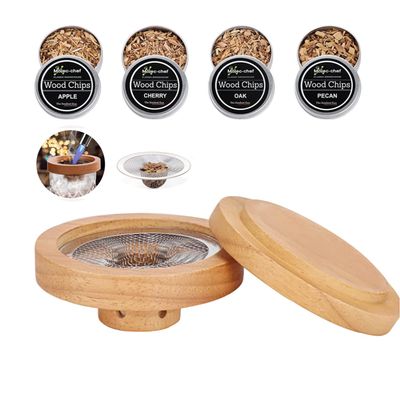 Cocktail Smoker for Infuse Cocktail, Whiskey and Bourbon, Meat, Salad, Cheese and BBQ, Drink Smoker Kit Include Oak, Cherry, Apple and Pecan Wood Chips, whiskey Smoker Infuser as A Gift for Your Lover
