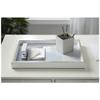Amanti Art 13x19 Inch Decorative Wood Ottoman/Coffee Table Tray Featuring Facade, Silver White view 1