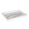 13x19 Inch Decorative Wood Ottoman/Coffee Table Tray Featuring Marble Water view 4