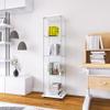 Zacis 4-Tier Tempered Glass Display Cabinet with Door, 17" W x 14.5" D x 64" H (White) view 3