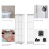 Zacis 4-Tier Tempered Glass Display Cabinet with Door, 17" W x 14.5" D x 64" H (White) view 4