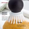KitchenAid Soft Grip Vegetable Brush for Hard Skinned Fruits and Vegetables, Sturdy Bristles for Tough Scrubbing, Soft Girp Handle for Optimal Conrtol, Dishwasher Safe, 2.05 Inch, Black view 4