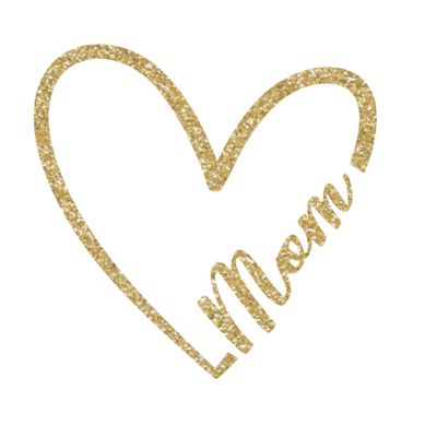 Bleacher Spirit Mom Heart Iron On Decal Mom, Mothers Day Shirt Transfer Patch Applique, DIY Craft, Pick Size Color (Champagne Glitter)
