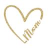 Bleacher Spirit Mom Heart Iron On Decal Mom, Mothers Day Shirt Transfer Patch Applique, DIY Craft, Pick Size Color (Champagne Glitter) view 1