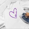 Bleacher Spirit Mom Heart Iron On Decal Mom, Mothers Day Shirt Transfer Patch Applique, DIY Craft, Pick Size Color (Champagne Glitter) view 2