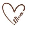 Bleacher Spirit Mom Heart Iron on Decal for Mothers Day Shirt Transfer Patch Applique, DIY Craft, Brown Glitter view 1