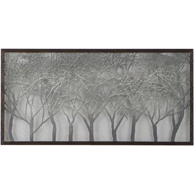 A and B Home 82888 39.4" L Rectangular-Shaped Gray Paper/Glass Shadow Box Decor Wall Art