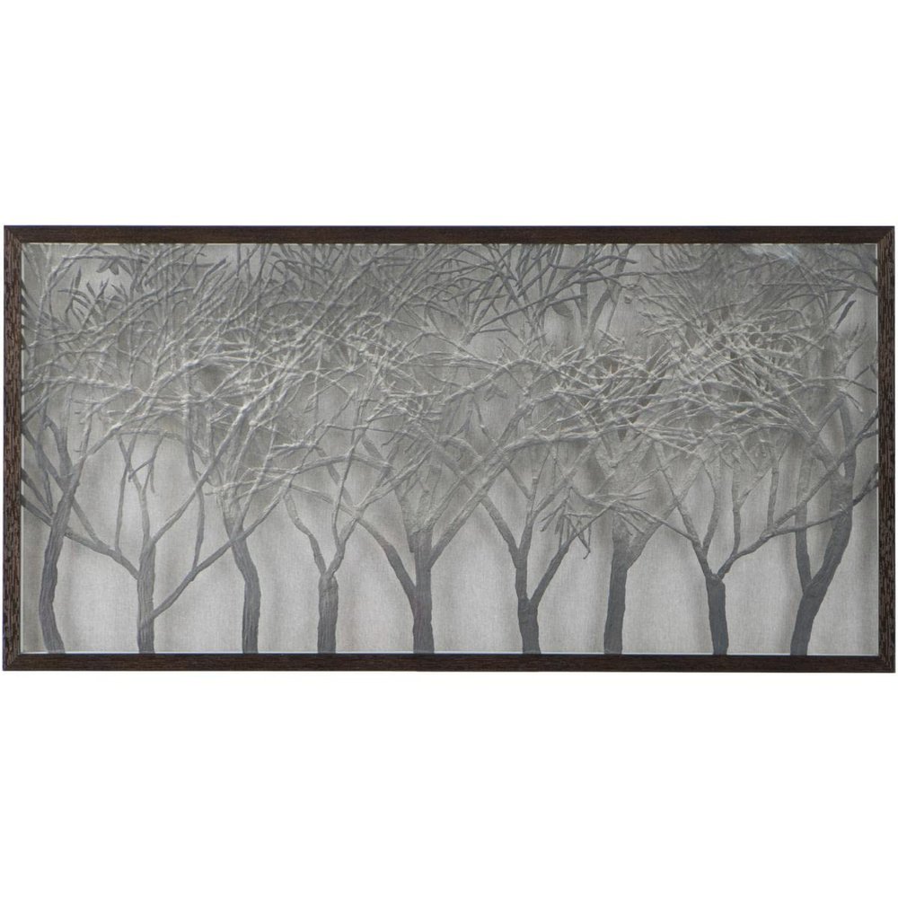 A and B Home 82888 39.4" L Rectangular-Shaped Gray Paper/Glass Shadow Box Decor Wall Art
