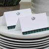 Place Cards with Green Tartan Plaid and Scottish Thistle Design for Weddings, Showers, and Holiday and Dinner Parties. Table Tent Style, Scored for easy folding. (50) view 2