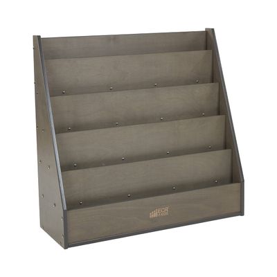 ECR4Kids Streamline Single-Sided Book Display with Storage, Classroom Bookshelf, Grey Wash