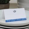 Place Cards with Blue Tartan Plaid and Scottish Thistle Design for Weddings, Showers, and Holiday and Dinner Parties. Table Tent Style, Scored for easy folding. (12) view 3