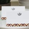 Place Cards with Tan/Black/Red Tartan Plaid and Scottish Thistle Design for Weddings, Showers, and Holiday and Dinner Parties. Table Tent Style, Scored for easy folding. (50) view 2
