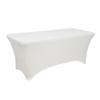 4FT/6FT/8FT/10FT Stretchable Spandex Tablecloth, 2Set Rectangular Stretch Wrinkle Resistant Table Cover for Party, Banquet, Wedding and Events, Ivory view 1