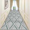 Grey Grid Hallway Carpet Runner with Non Slip Backing, 100cm 1.5m 2m 250cm 300cm 4m 5m 6m Runner Rug for Kitchen Hall Stairs Area Rugs (Size : 2.3 ft x 11.5 ft) view 1