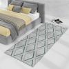 Grey Grid Hallway Carpet Runner with Non Slip Backing, 100cm 1.5m 2m 250cm 300cm 4m 5m 6m Runner Rug for Kitchen Hall Stairs Area Rugs (Size : 2.3 ft x 11.5 ft) view 2