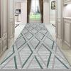 Grey Grid Hallway Carpet Runner with Non Slip Backing, 100cm 1.5m 2m 250cm 300cm 4m 5m 6m Runner Rug for Kitchen Hall Stairs Area Rugs (Size : 2.3 ft x 11.5 ft) view 3