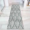 Grey Grid Hallway Carpet Runner with Non Slip Backing, 100cm 1.5m 2m 250cm 300cm 4m 5m 6m Runner Rug for Kitchen Hall Stairs Area Rugs (Size : 2.3 ft x 11.5 ft) view 4