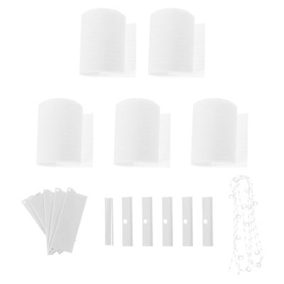 1 Set Blinds Vertical Blind Carrier Stem Broken Vane Repair Kit Vertical Slats DIY Blades Replacement Repair Tabs White Pulley Curtain Polyester