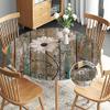 VBTGVE Rustic Floral Round Fitted Tablecloth, Farmhouse Old Wooden Garage Door American Country Farm Style, Suitable for Restaurant Kitchen Parties, Fit for 48" Table, view 2