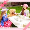Zhanmai 4 Pcs Girl Tea Party Hats with Bracelets, Straw Sun Dress up view 4