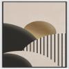 IDEA4WALL Framed Canvas Print Wall Art Black Gold Geometric Mountain Striped Sun Nature Abstract Illustrations Art Rustic Landscape Multicolor for Living Room, Bedroom, Office - 16"x24" White view 1