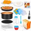18 PCS Air Fryer Accessories, 8 Inch XL Deep Fryer Accessories Compatible with Gowise USA Phillips Ninjia Cosori Cozyna Air Fryer, Fit 3.6QT- 6.8QT Air Fryer with Cake Pan, Pizza Pan, Air Fryer Liner view 1