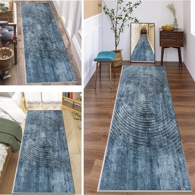Blue Hallway Carpet Runner 100cm 1.5m 2m 250cm 300cm 4m 5m 6m Narrow Runner Rug with Non Slip Backing, Kitchen Hall Stairs Area Rugs (Size : 2.3 ft x 11.5 ft)