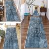 Blue Hallway Carpet Runner 100cm 1.5m 2m 250cm 300cm 4m 5m 6m Narrow Runner Rug with Non Slip Backing, Kitchen Hall Stairs Area Rugs (Size : 2.3 ft x 11.5 ft) view 1