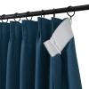 TWOPAGES Navy Pinch Pleated Room Darkening Curtain 102 Inches Long, Solid Thermal Insulated Memory Shaped Window Drapes for Bedroom,1 Panel view 2