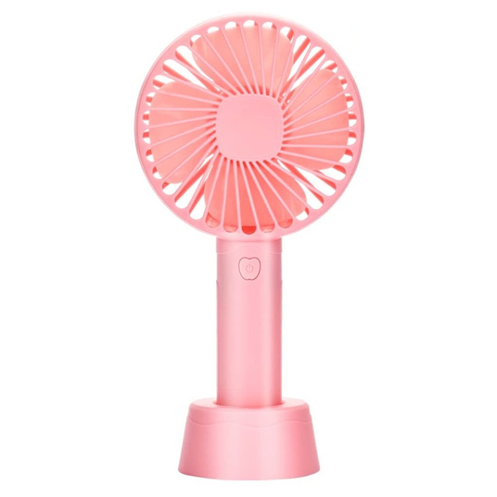 DFDFSFG Small Mini Fan,Portable Fan,HandheldDesk Cooling Fan,USB 3 Speeds Adjustable Mini Fan,Home Office School Outdoor Personal Fan Strong Airflow (Color : Pink)