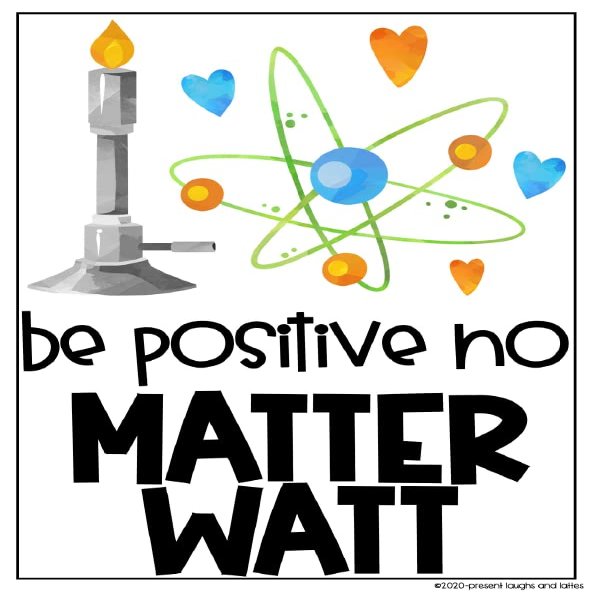 Be Positive No Matter Watt Science Magnet |Single | 6 by 8 Inch Magnet | Made in The USA | Car Auto Tool Box Refrigerator Magnet | P1030