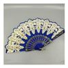 Handmade Folding Fan Folding Hand Held Fan Flower Lace Black Wedding Dance Party Silk Fans Luxury Fashion Hot Stamping Fan Spanish Style Handheld Fan (Color : Royal Blue) view 1