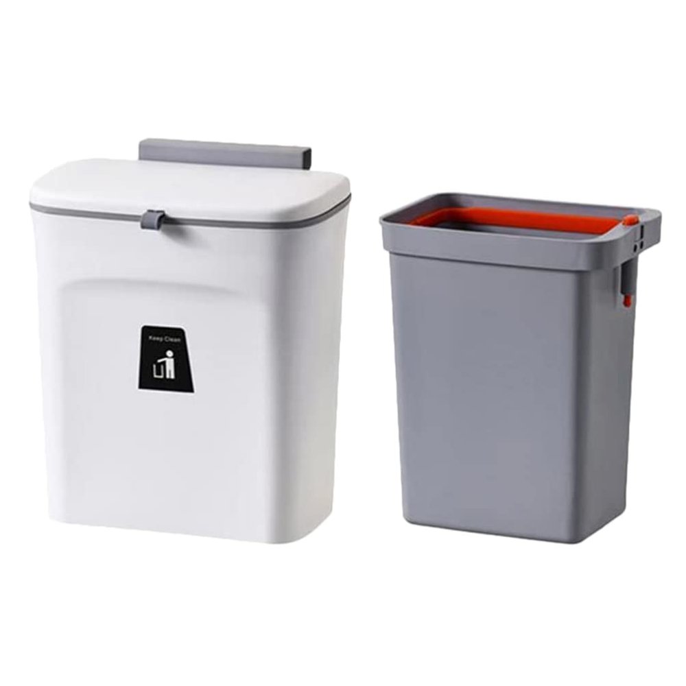Angoily Garbage Can Plastic Garbage Bin Compost Trash Bin Hanging Trash Can Countertop Kitchen Hanging Indoor Small