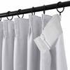 TWOPAGES Grey White Pinch Pleated Room Darkening Curtain 102 Inches Long, Solid Thermal Insulated Memory Shaped Window Drapes for Bedroom,1 Panel view 2