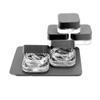 60 Pack | 7ml Square Jar w/Dual Compartments (3.5ml each compartment) | Cube Jar Glass Container (Black-Lid) view 4