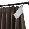 TWOPAGES Chocolate Pinch Pleated Room Darkening Curtain 102 Inches Long, Solid Thermal Insulated Memory Shaped Window Drapes for Bedroom,1 Panel view 2