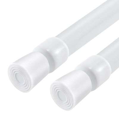 2 Pack Spring Tension Curtain Rods White Ajustable 53-98inchs, 0.86inch Diameter, Extension Spring Tension Rods Suitable for Use in Bathroom Window Screen Curtain Wardrobe (WHITE)