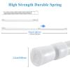 2 Pack Spring Tension Curtain Rods White Ajustable 53-98inchs, 0.86inch Diameter, Extension Spring Tension Rods Suitable for Use in Bathroom Window Screen Curtain Wardrobe (WHITE) view 2