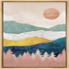 IDEA4WALL Framed Canvas Print Wall Art Marble Pastel Mountain Range Forest Nature Abstract Illustrations Modern Art Rustic Landscape Multicolor for Living Room, Bedroom, Office - 16"x24" Natural view 1